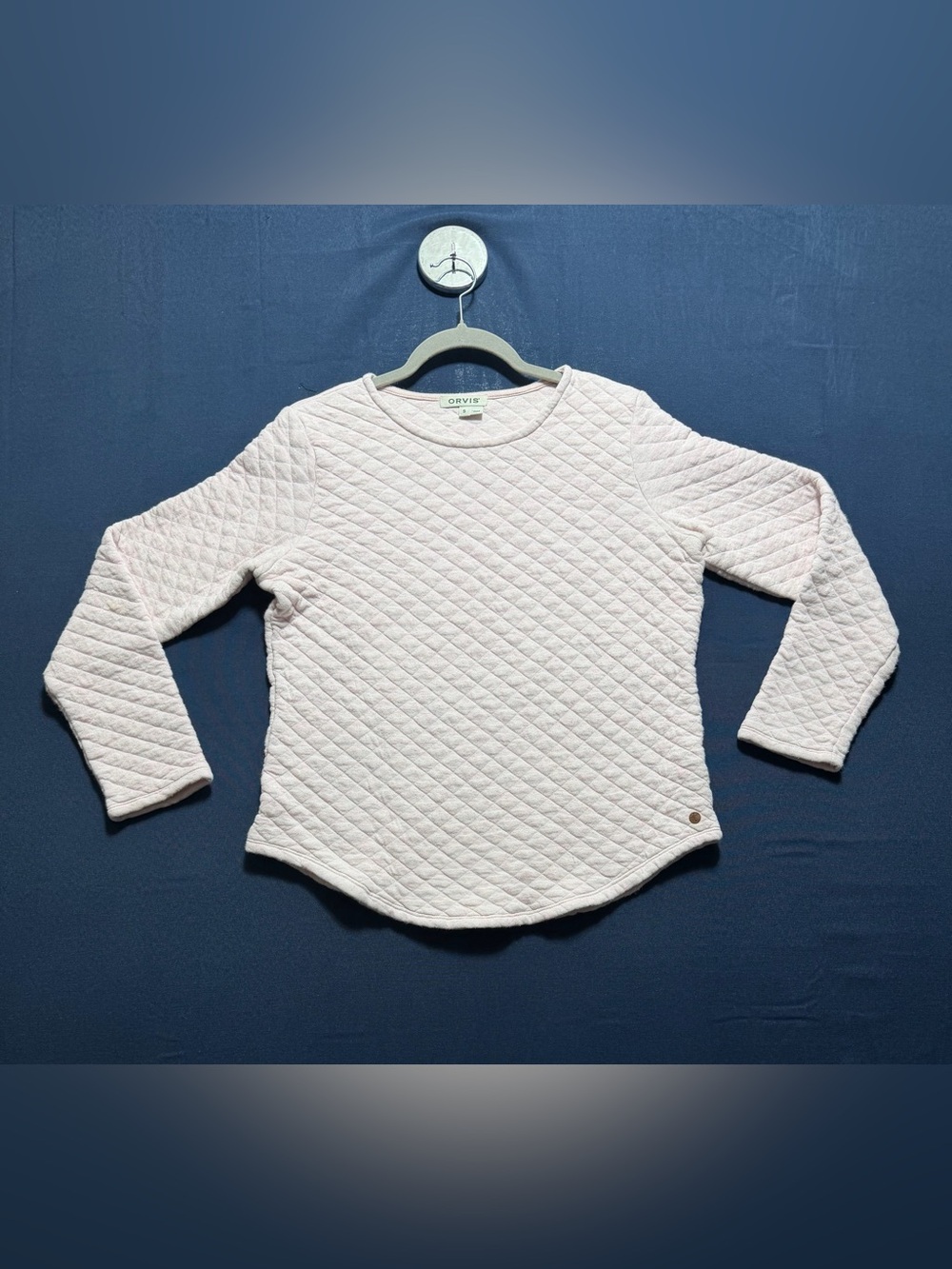 Cotton Blend Quilted Light Pink Size S Used Orvis Pullover Sweatshirt